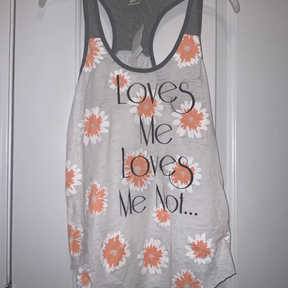 Deb Gray and Orange Floral Women's Tank Top NWT